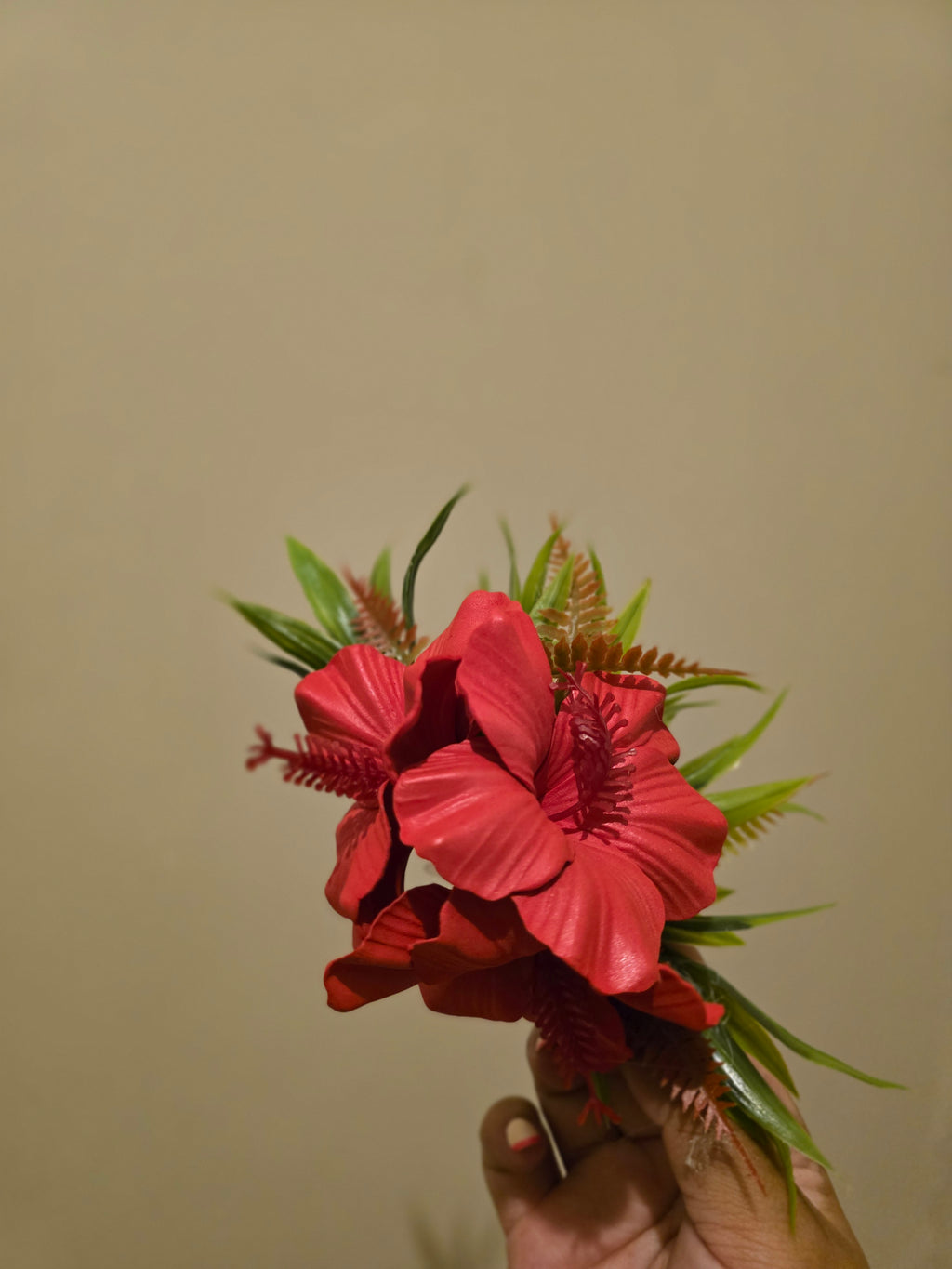 Red Hibiscus Clip