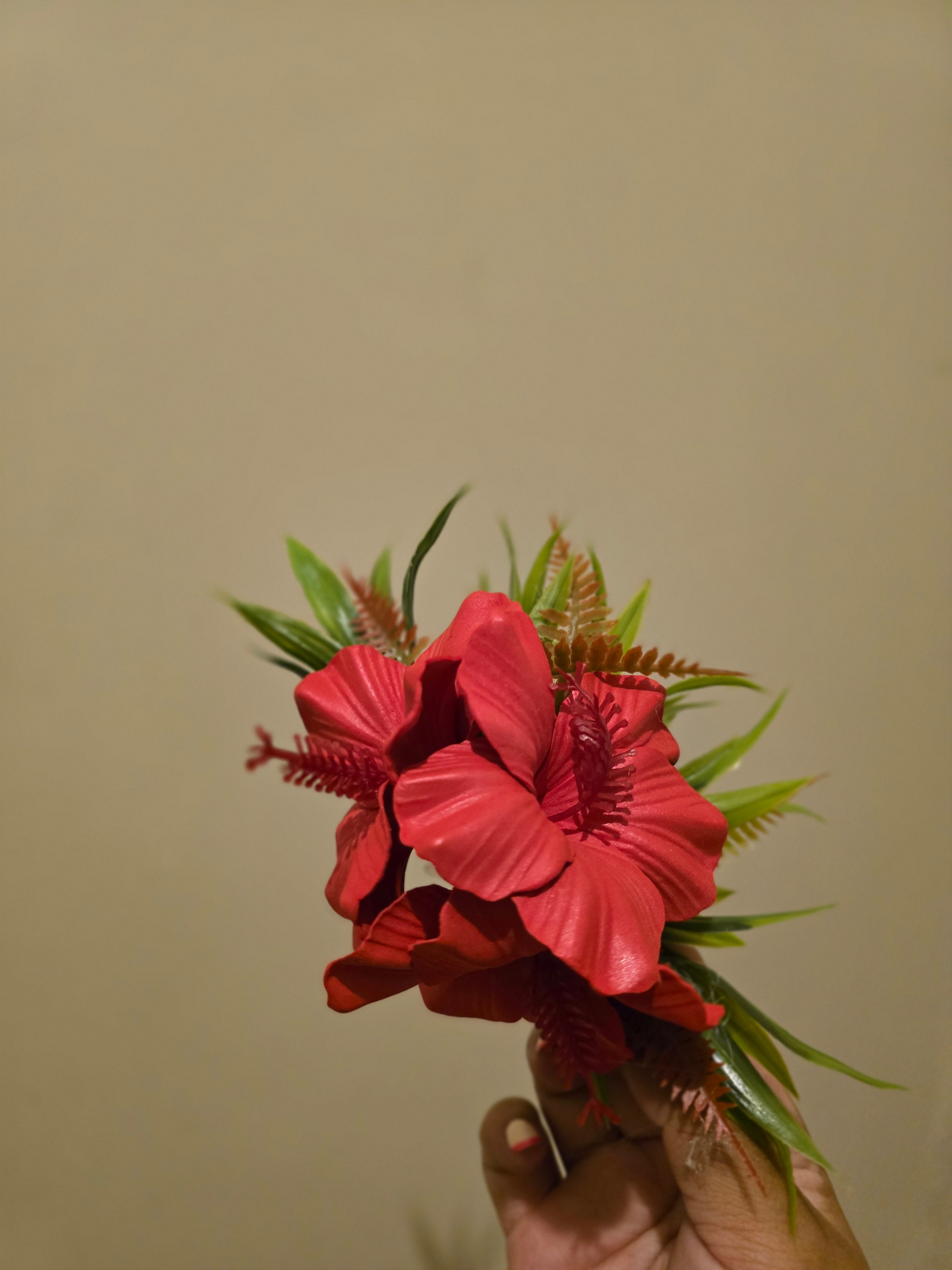 Red Hibiscus Clip